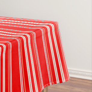 Red and White Stripe Tablecloth