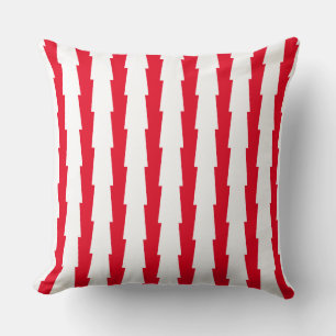 Red and White Striped Accent Pillow