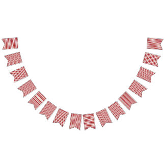 Red and White Striped Bunting Bunting Flags