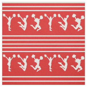 Red and White Striped Cheerleading or Pom Fabric