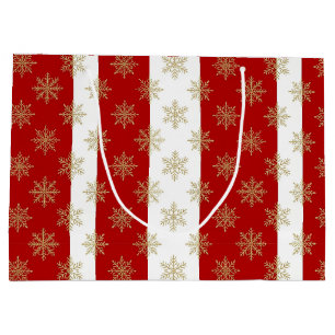 Red And White Striped Holiday Large Gift Bag