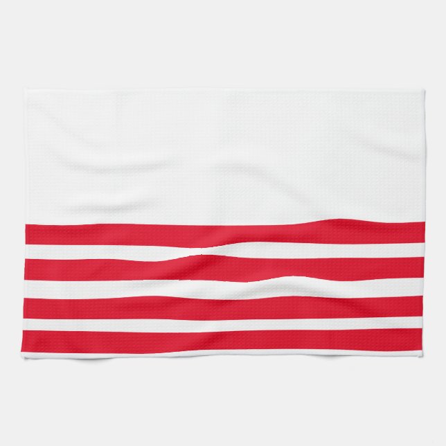 Red and White striped  Kitchen Towel (Horizontal)