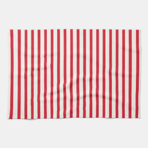 Red and White Striped Modern Christmas Stripe Kitchen Towel