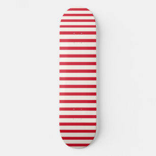 Red and White Striped Modern Christmas Stripe Skateboard