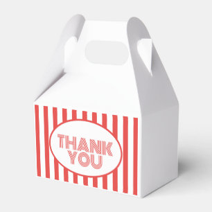 Red and White Striped Movie Theme Party Favor Box