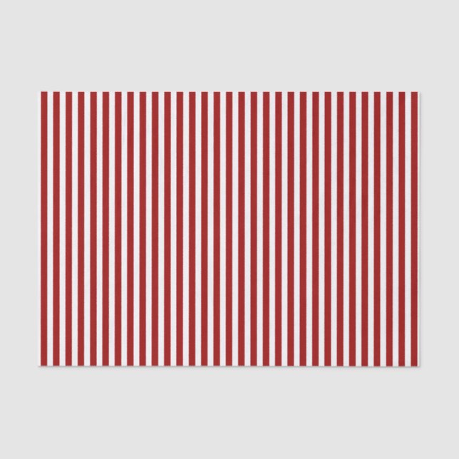 Red and White Striped Pattern Tissue Paper (Front)