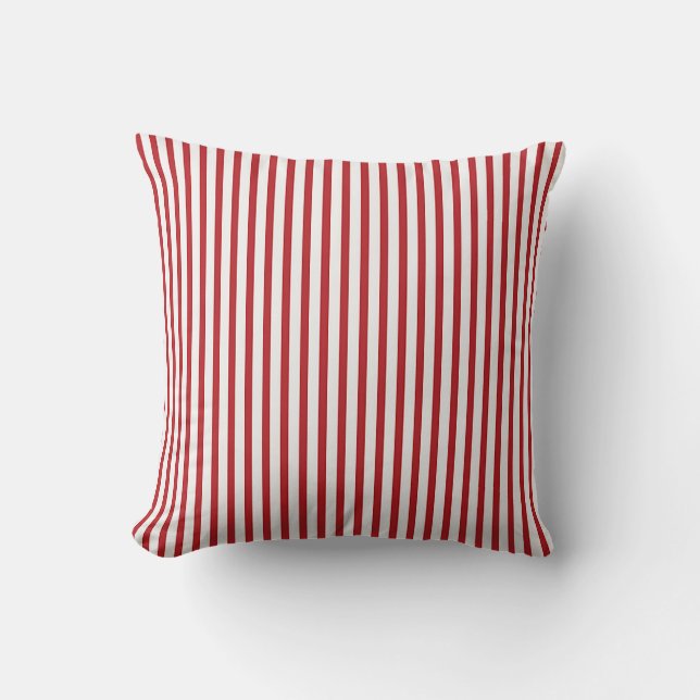 Red and White Striped Pillow (Front)
