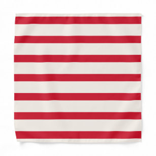 Red and White Striped Shower Curtain Bandana