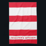 Red and White Striped Stripe Kitchen Towels Towel<br><div class="desc">Red and white striped Girly Chic Kitchen Towels Towel</div>