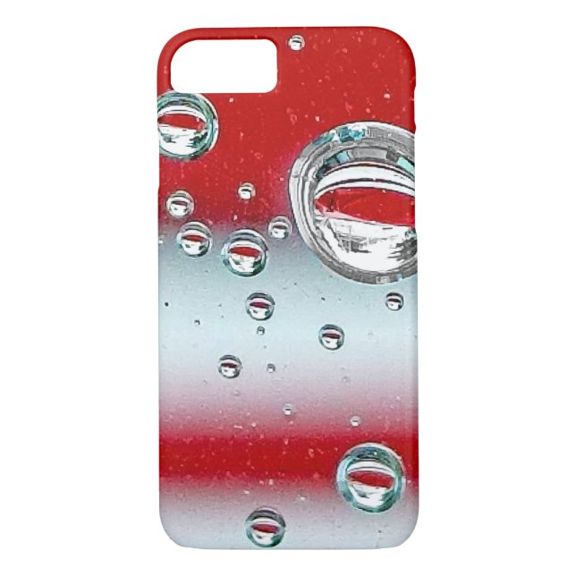 red and white striped water droplet reflection Case-Mate iPhone case (Back)