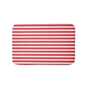 Red and White Stripes Bath Mat