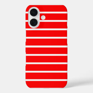 Red and White Stripes Design iPhone 16 Case