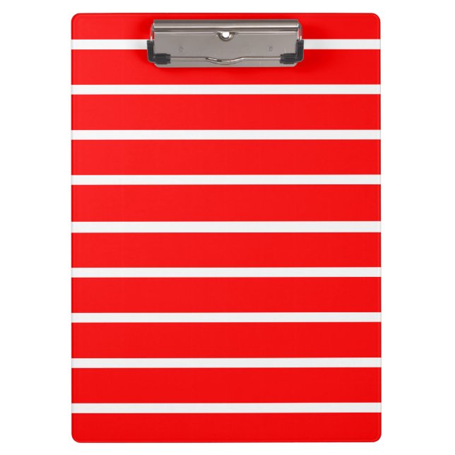 Red and White Stripes Design Clipboard (Front)