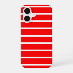 Red and White Stripes Design iPhone 16 Case