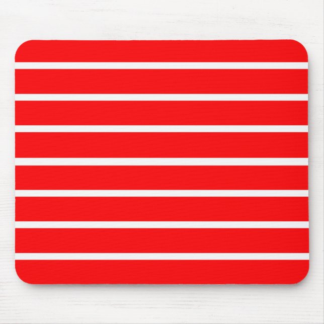 Red and White Stripes Design Mouse Pad (Front)