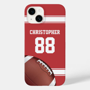 Red and White Stripes Jersey Grid Iron Football Case-Mate iPhone 14 Case