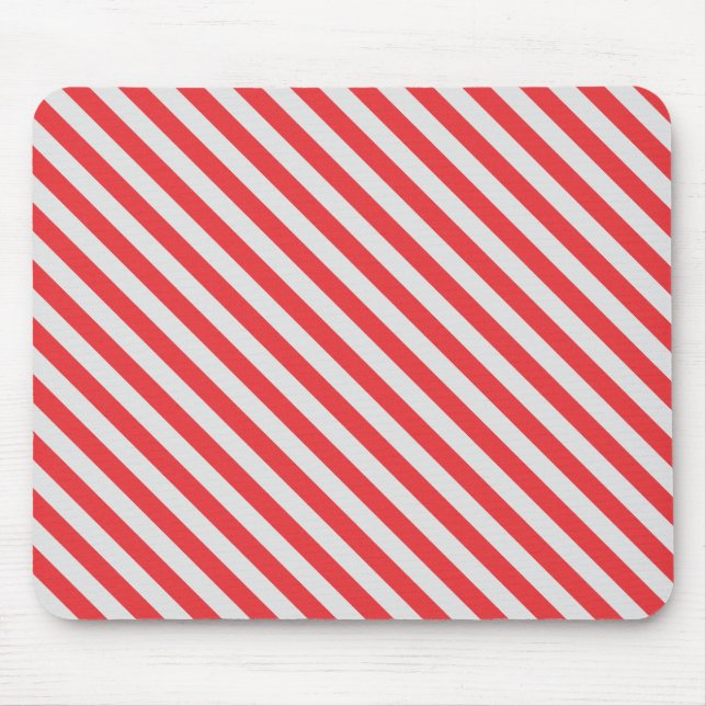 Red and White Stripes Mouse Pad (Front)