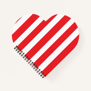 Red and white stripes notebook