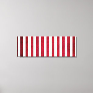 Red And White Stripes On Fabric Texture by STaylor Canvas Print