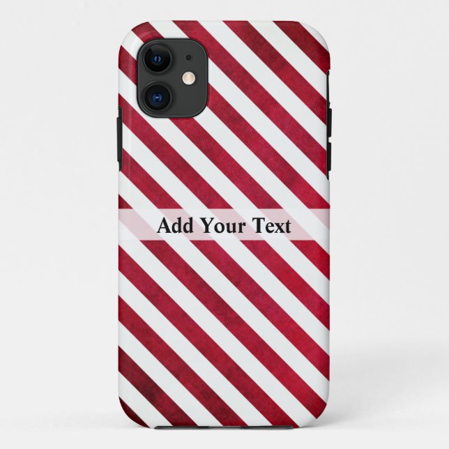 Red and White Stripes on Fabric Texture by STaylor Case-Mate iPhone Case (Back)