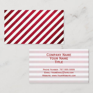 Red And White Stripes On Fabric Texture STaylor Business Card