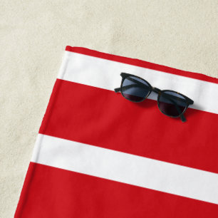Red and white stripes pattern  beach towel