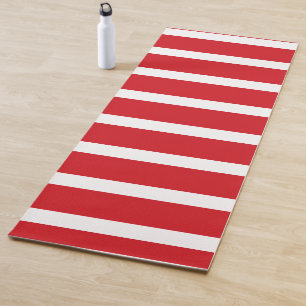 Red and white stripes pattern  yoga mat