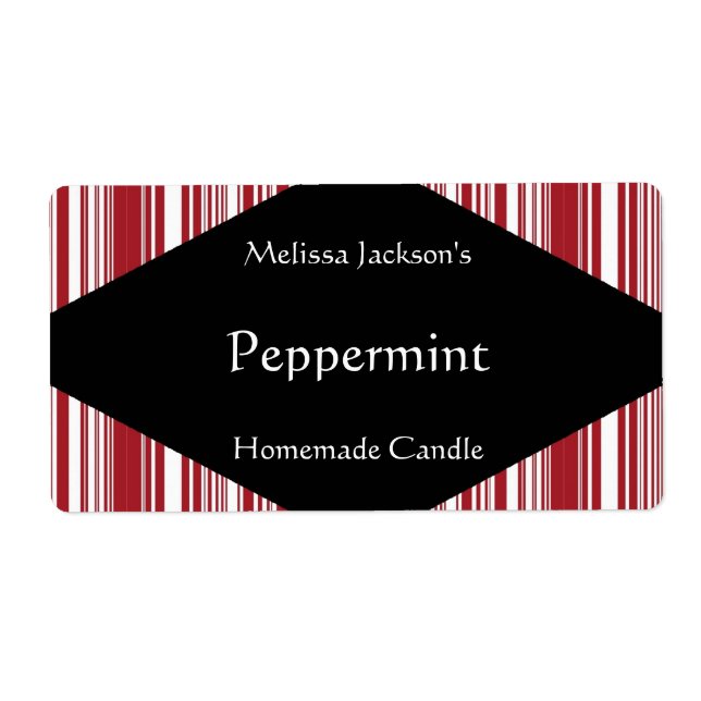 Red and White Stripes Soap or Candle Label (Front)