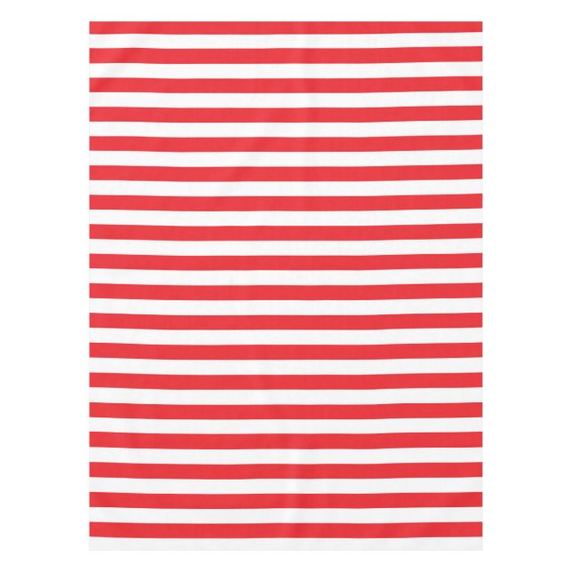 Red and White Stripes Tablecloth (Front)