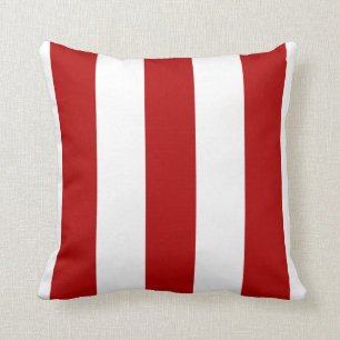 Red And White Stripes Throw Pillow