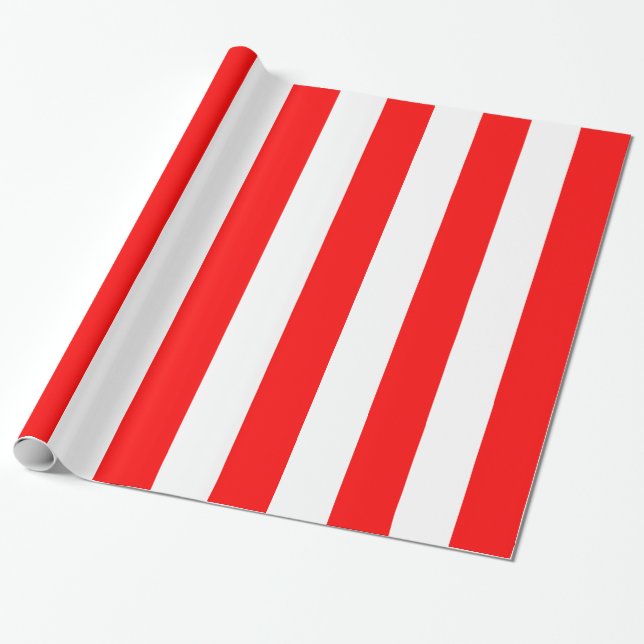 Red and White Stripes Wrapping Paper (Unrolled)