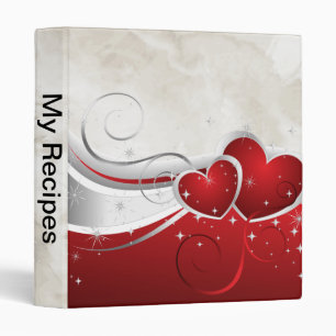 Red and White Swoosh Hearts Binder