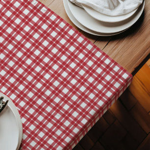 Red and White Table Runner Classic Buffalo Style