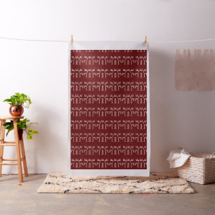 Red and White Three Tribal African Dancers Fabric