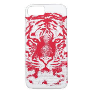 Red and White Tiger Face Close Up iPhone 8/7 Case