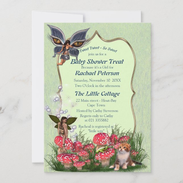 Red and white toadstool fairytale Invitation (Front)
