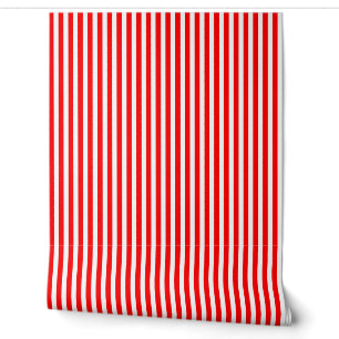 Red and White Traditional  Wallpaper