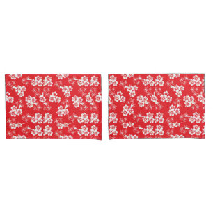 Red And White Tropics  Pillowcase