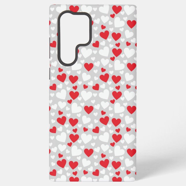 Red and White Valentine’s Day Hearts Phone Case (Back)