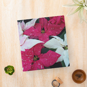 Red and White Variegated Poinsettias Holiday Binder