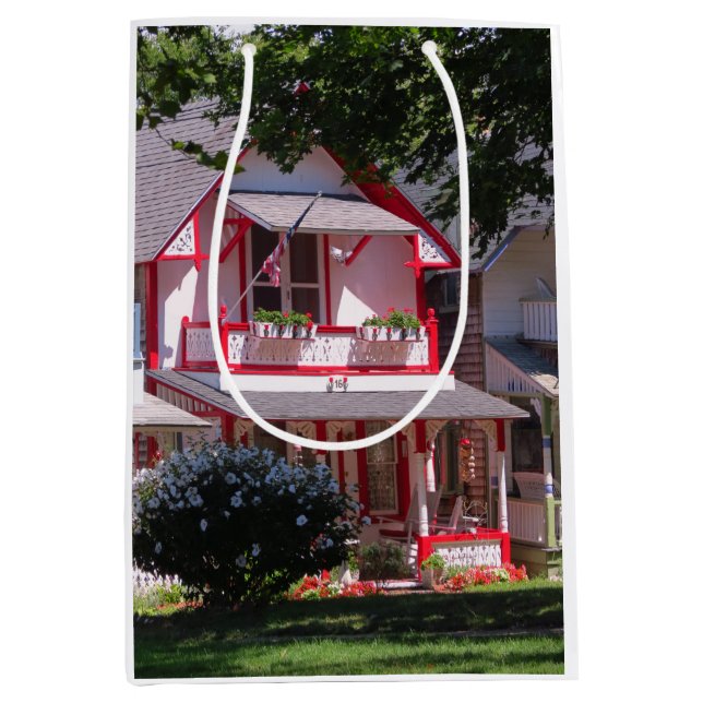 Red and White Victorian - Martha's Vineyard Medium Gift Bag (Front)