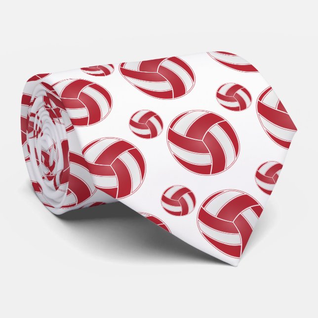 Red and White 🏐 Volleyball Tie (Rolled)