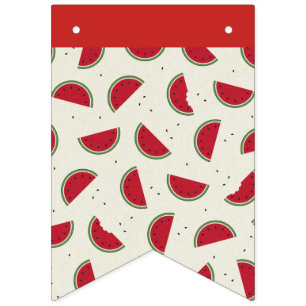 Red and White Watermelon Banner Bunting