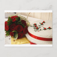 Red and White Wedding Cake