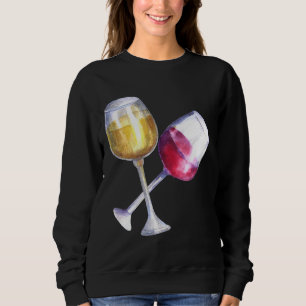 Red And White Wine Glasses Sweatshirt