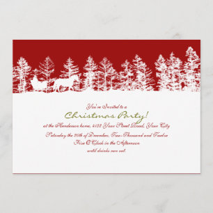 Red and White Winter Christmas Party Invitation