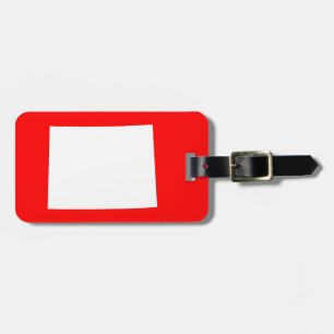 Red and White Wyoming Luggage Tag
