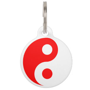 Red and White Yin Yang Pet Tag