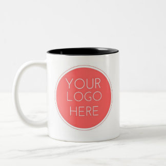 red and white your logo here mug