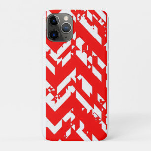 Red and white zigzag patterns iPhone 11 pro case